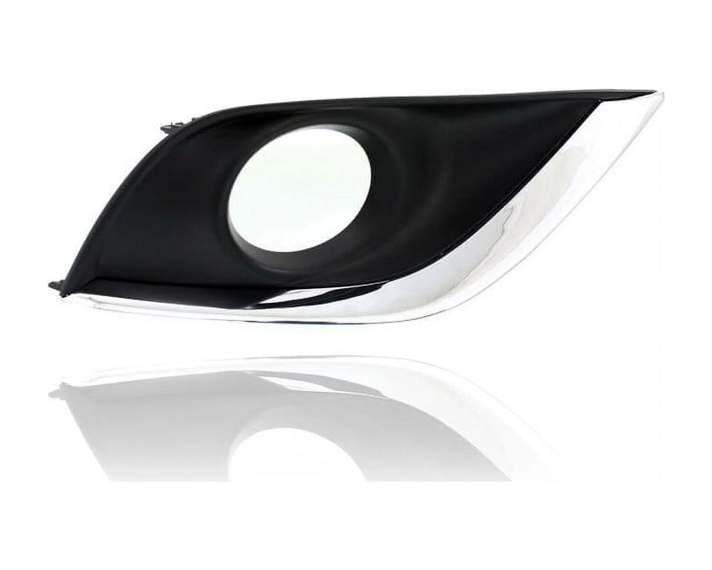 Fog Light wrap - matching/Replacement for '15-19 Nissan Versa Sedan SV/SE/SL- Bezel With Hole Black & Chrome Molding - Pair, Left Driver + Right Passenger Set - 622566W80A, 622576W80A