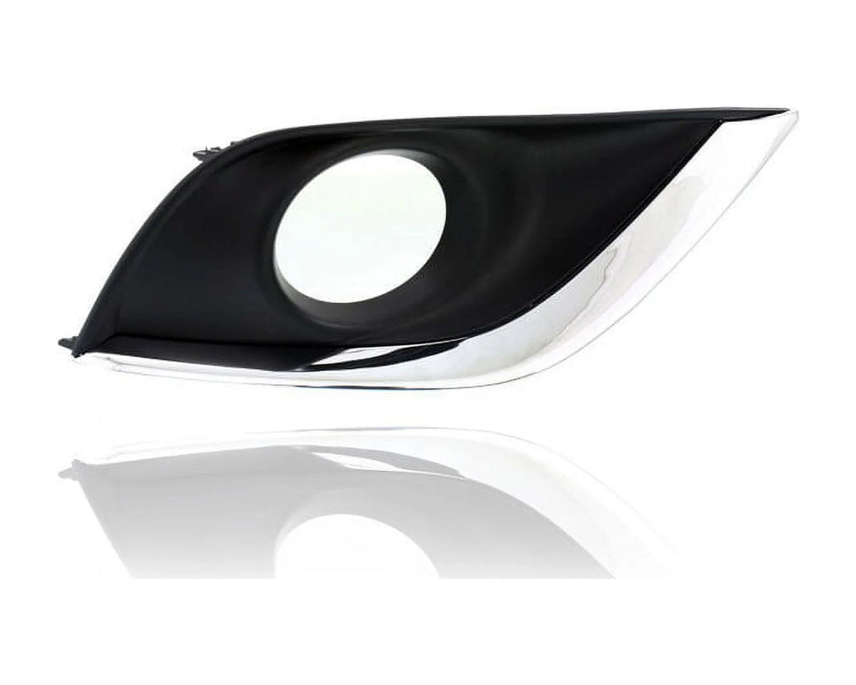 Fog Light wrap - matching/Replacement for '15-19 Nissan Versa Sedan SV/SE/SL- Bezel With Hole Black & Chrome Molding - Pair, Left Driver + Right Passenger Set - 622566W80A, 622576W80A