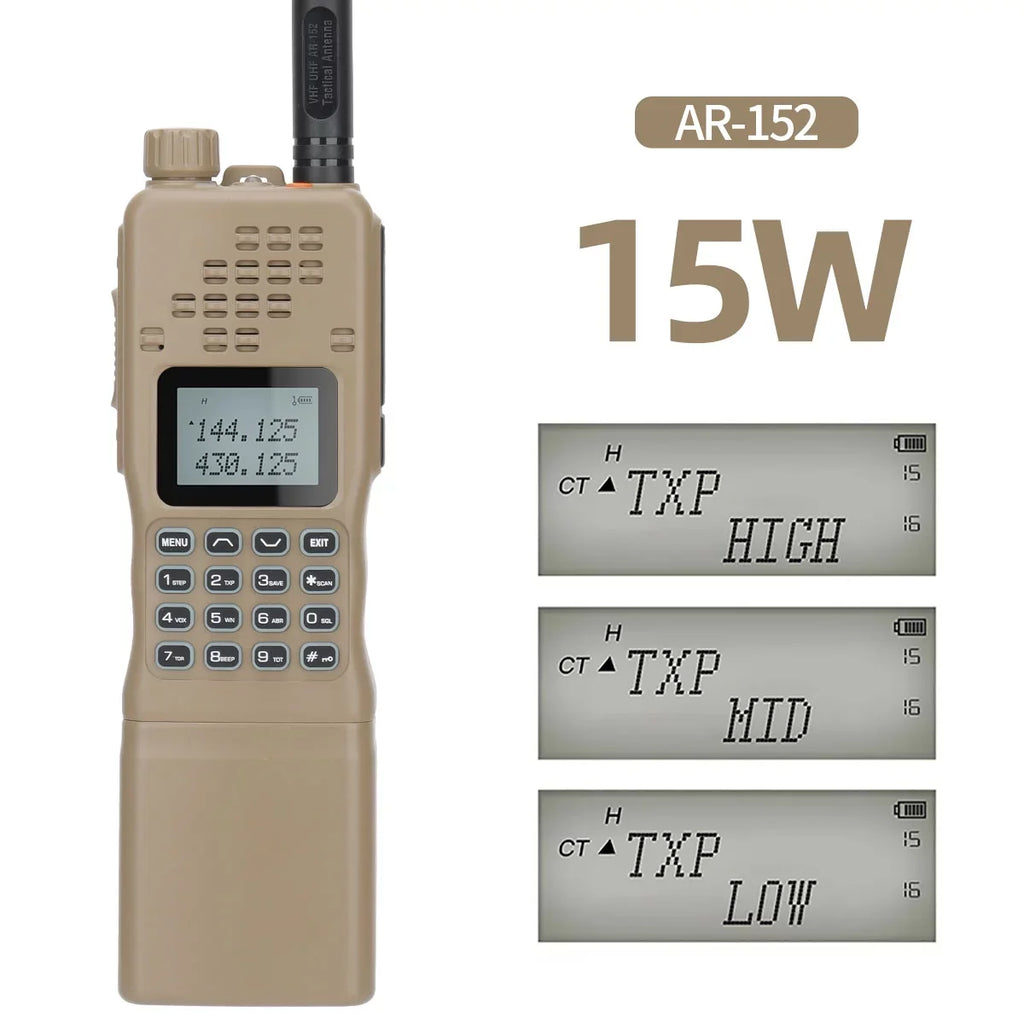 AR-152 10W Ham Radio Military Grade Two Way Radio for Adults,Long Range Rechargeable Tactical Radio with Speaker Mic and Tactical Antenna Full  Accessories Walkie Talkies