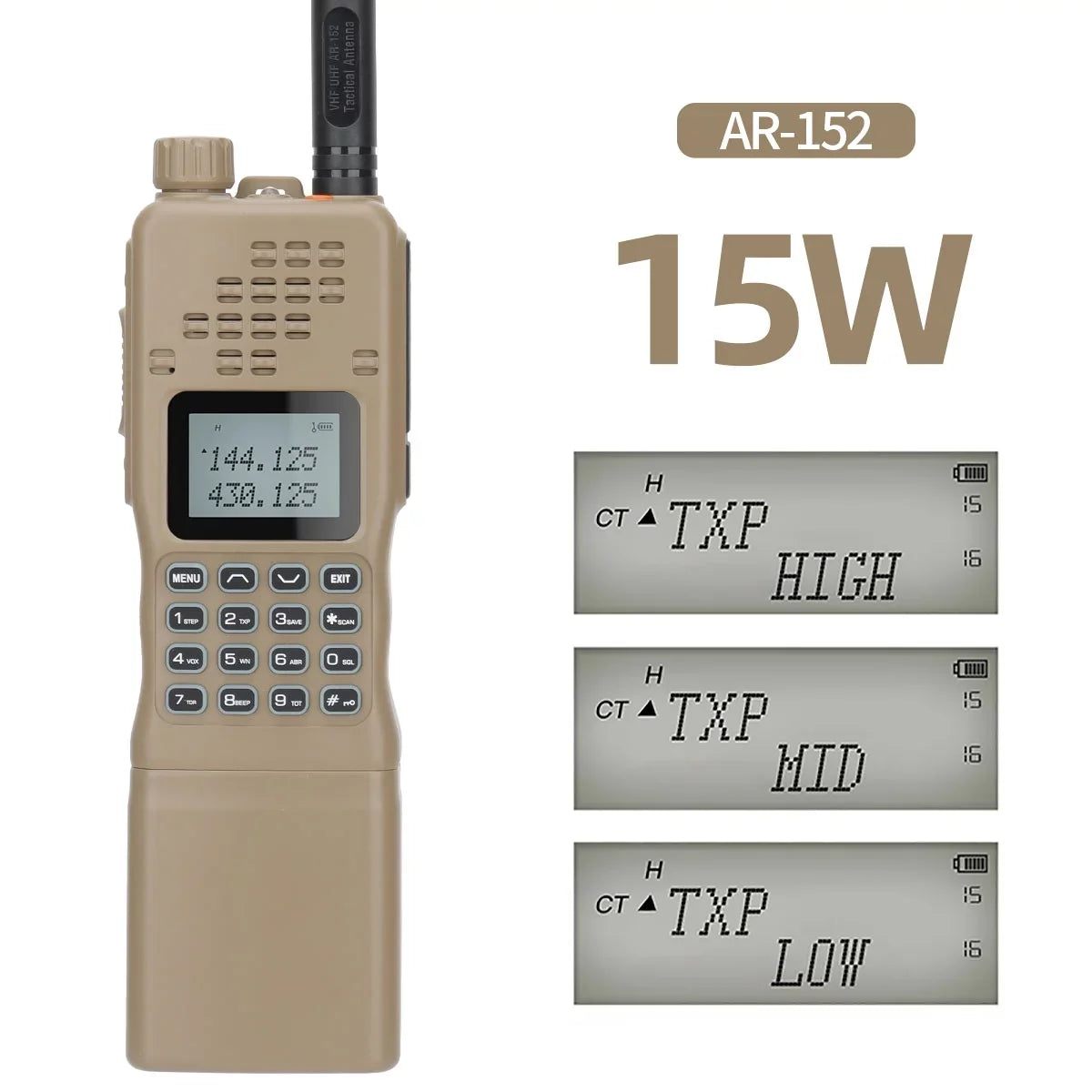AR-152 10W Ham Radio Military Grade Two Way Radio for Adults,Long Range Rechargeable Tactical Radio with Speaker Mic and Tactical Antenna Full  Accessories Walkie Talkies