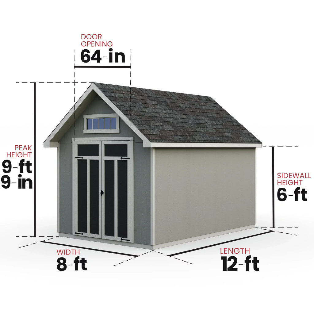 Wood Storage Shed (Floor Included). x 12 ft. Handy Home Products Tribeca 8 ft