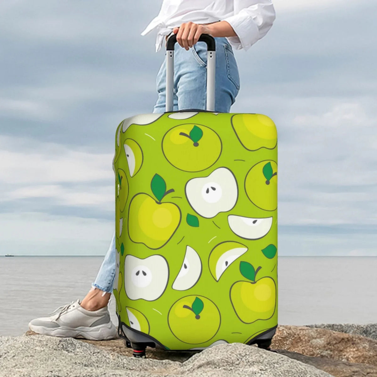 Junzan Green  Print Washable Luggage shield - Fashion Suitcase Protector Fits 18-32 Inch Luggage