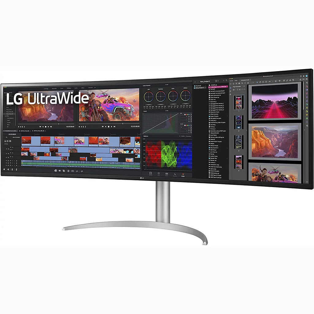 Open Box  49WQ95C-W 49" 32:9 Curved UltraWide DQHD (5120 x 1440) Nano IPS Monitor, NVIDIA G-SYNC matching & AMD FreeSync Premium Pro, HDMI 2.1 and USB Type-C, Tilt/Height/Swivel Adjustable