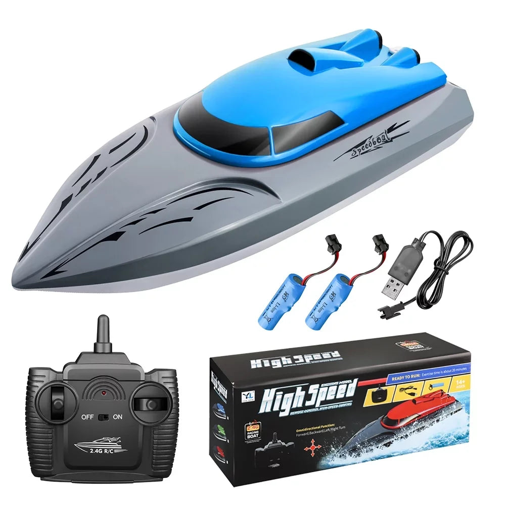 ALLCACA 2.4GHz Toy Watercraft 18km/h High Speed RC ship Remote Control Boats for Pools and Lakes - Blue