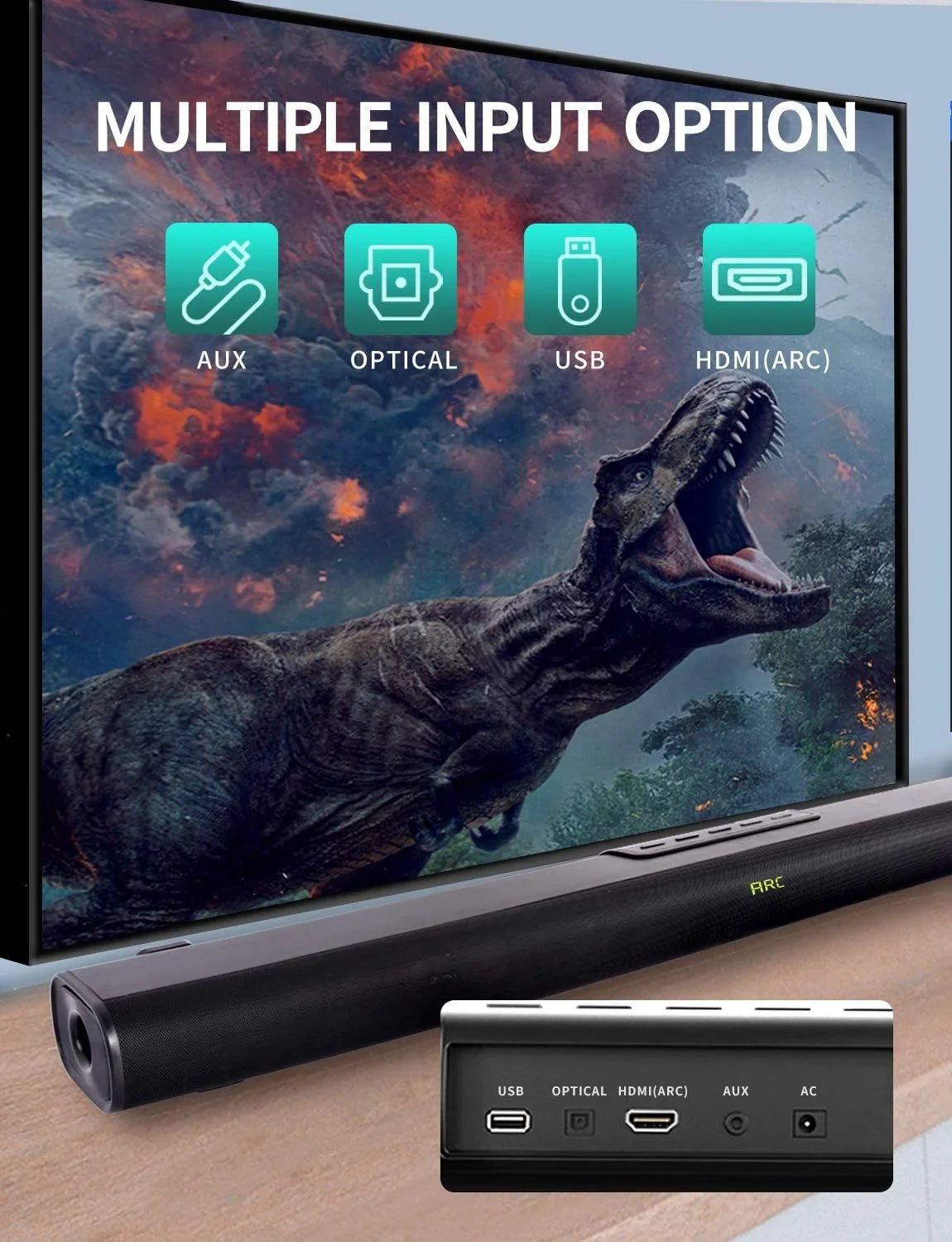 Open Box Vmai S5 2.0Ch Sound Bar for TV, Built-in Subwoofer, Bluetooth 5.0 Speaker -Black
