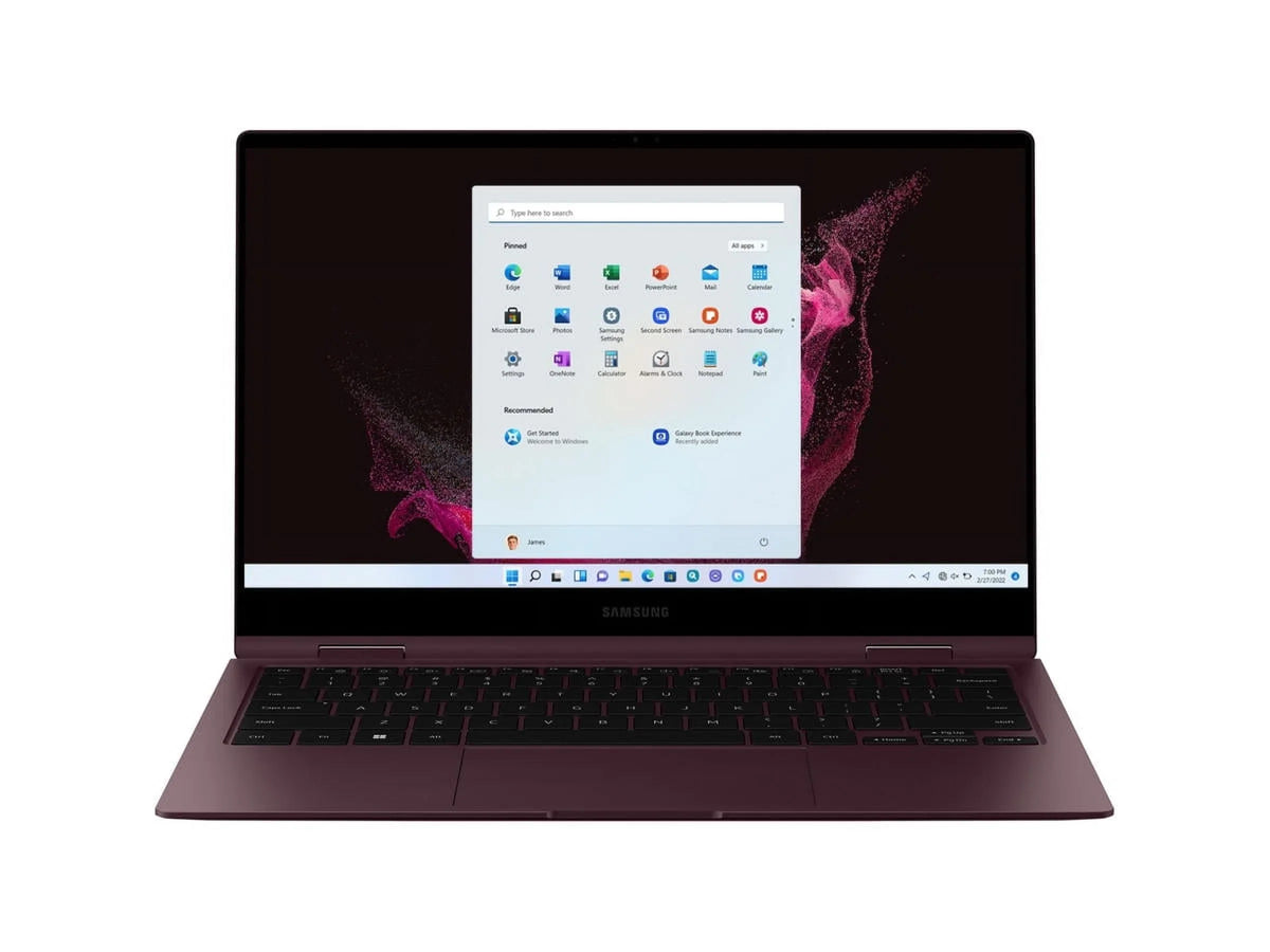 Restored  Galaxy Book 2 Pro 360 15.6" 1TB (Burgundy) 2-in-1 AMOLED Touch Screen Laptop -  Core i7 (Refurbished)