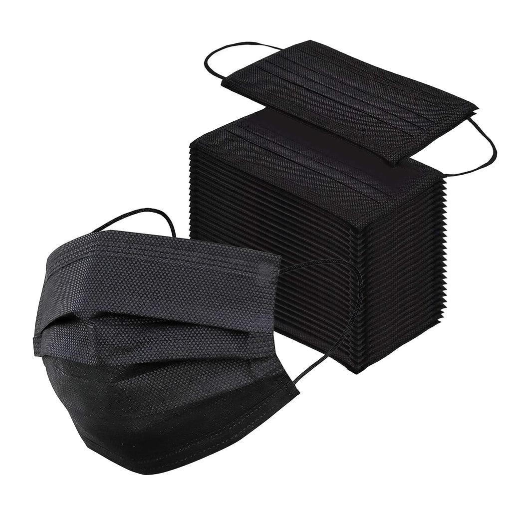 InterMask Disposable Premium 3-Ply ASTM Level 3 Mask, Black, Case of 2000