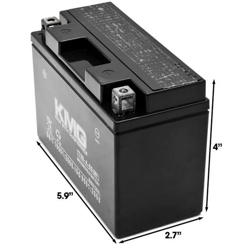 KMG YT9B-4-BS Battery suitable with Yamaha 700 YFM70R Raptor 2006-2012 Sealed Maintenance Free 12V Battery High Performance SMF OEM Replacement Powersport Motorcycle ATV Snowmobile Watercraft