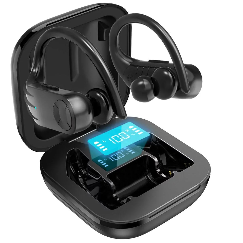 Wireless Earbuds 5.0 True Wireless Sport Earphones Built-in Mic in Ear Running Headset with Earhooks Charging Case suitable with iPhone 13 Pro Max XS XR  Android