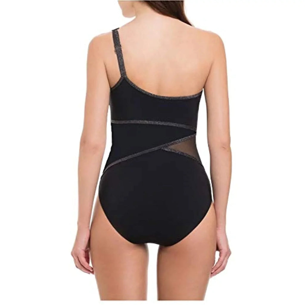 Profile by Gottex Stargazer One-Shoulder One-Piece Swimsuit (14) Black