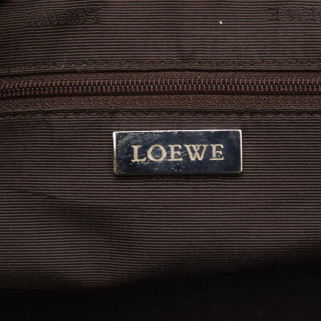 Pre-Owned LOEWE Handbag White Cream Yellow Leather Ladies (Fair)