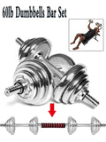FANNYC 60lbs Weightlifting Dumbbell Barbell Dumbbell Adjustable Weights Dumbbells Set Barbell Rubber Workout Dumbbells with Ergonomic Handles for Strength Training with 4 Modes