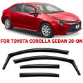 Voron Glass in-Channel Extra Durable Rain Guards for  Corolla 2020-2024 Sedan, Window Deflectors, Vent Window Visors, 4 Pieces - 200521