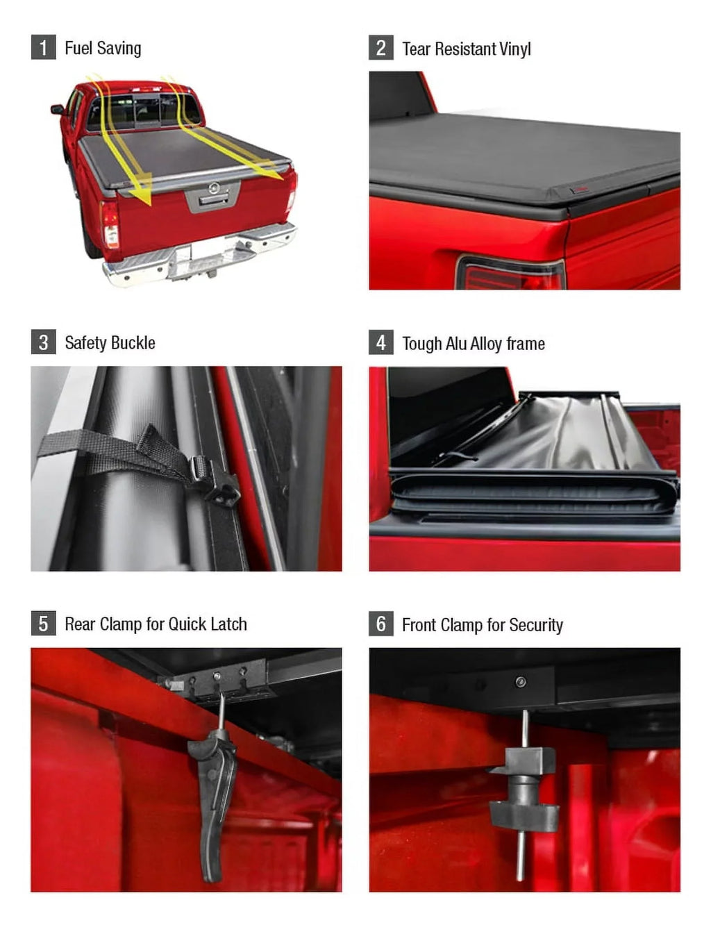 MaxMate Soft Quad-fold Truck Bed Tonneau protector appropriate with 2002-2018 Dodge Ram 1500; 2003-2023 2500 3500; 2019-2023 Classic | 6'4" (76") Bed | TCD484011