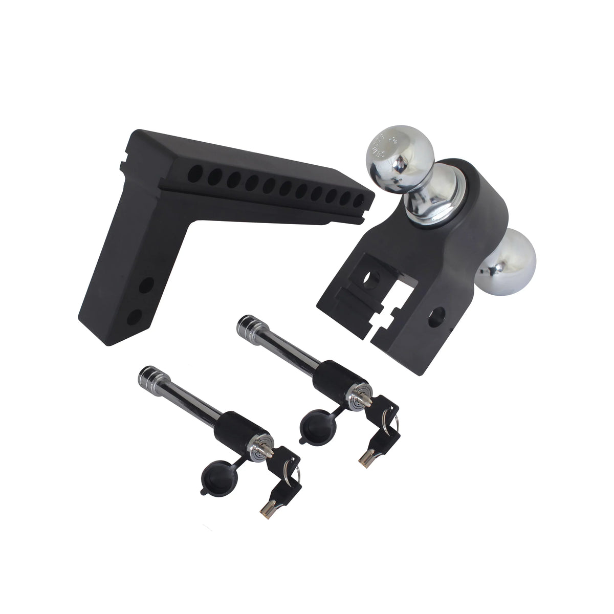 Trailer Valet Blackout Series 10K Adjustable Drop Hitch: 0-10" Drop, Reversible 2" & 2-5/16" Ball, High-Grade Aluminum with Signature Wrinkle Black Powder Coating (700-Hour Corrosion Resistance)