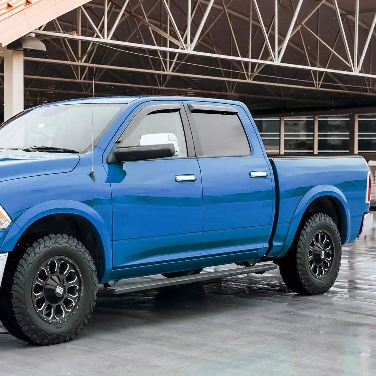 Goodyear Shatterproof Side Window Deflectors for Dodge RAM 2500 3500 2019-2024 Crew Cab, Tape-on Rain Guards, Window Visors, Vent Deflector, Vent Visor, Truck Accessories, 4pcs- GY003106LPv