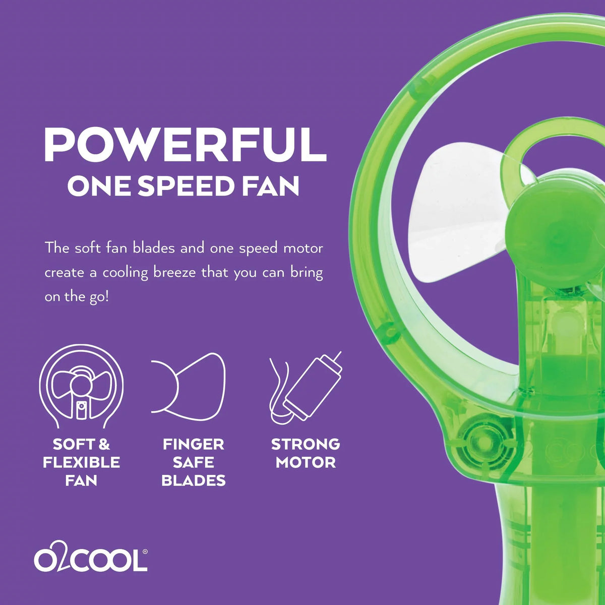 O2COOL 3.5 inch Battery Powered Misting Fan for Personal Cooling, Green, 2 Pack