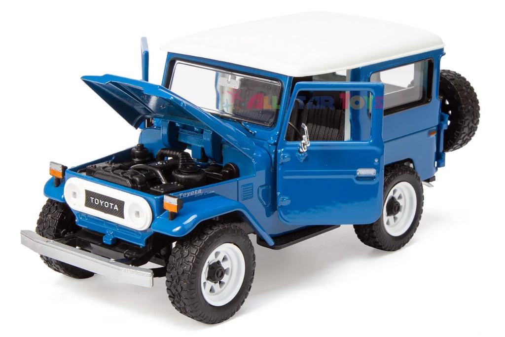 All Star Toys Exclusive  Land Cruiser FJ40 Royal Blue with Custom Off-Road Wheels 1/24 Diecast Model by Motormax 79323 FJ Cruiser J40