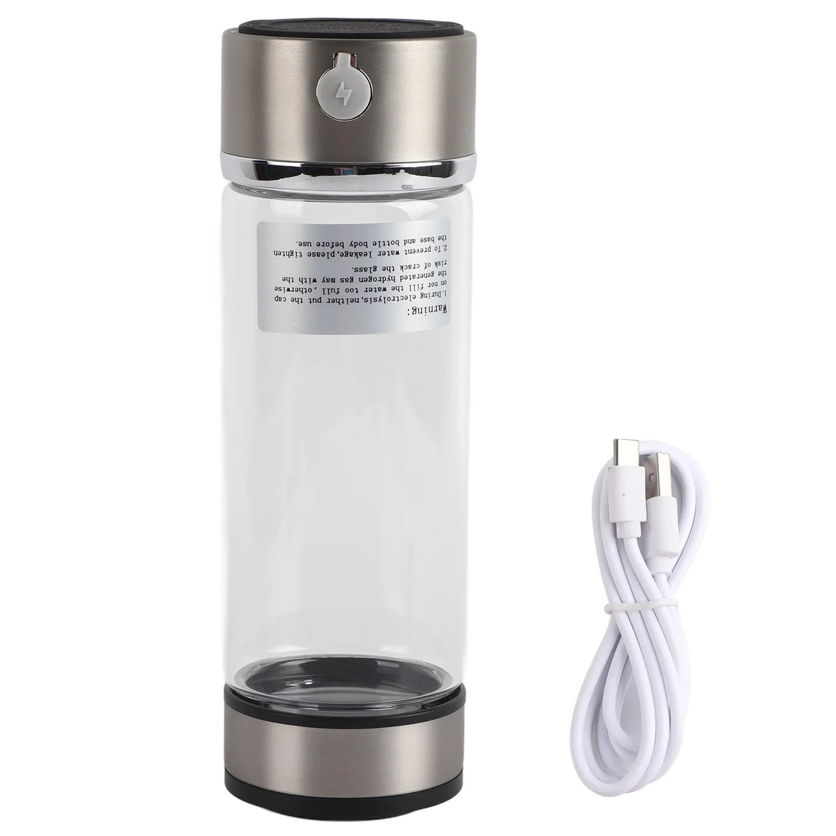 Nikou USB Charging Rich Hydrogen aqua Purifier Filter Glass Bottle Anti-Skid Portable Lonizer Cup
