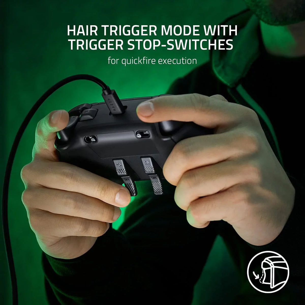 '- Wolverine V2 Wired Gaming Controller for Xbox Series X|S, Xbox One, PC with Remappable Front-Facing Buttons - Black With Cleaning Manual Kit Bolt Axtion Bundle Like New