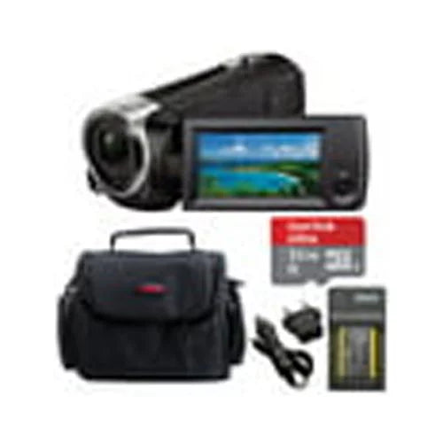 HD Handycam Camcorder (Black) with 32GB microSD Card and Accessory Bundle