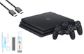 Pre-Owned  PlayStation 4 Pro 1TB Gaming Console Black HDMI Cable 2 Controller With BOLT AXTION Cleaning Kit Bundle (Refurbished: Like New)