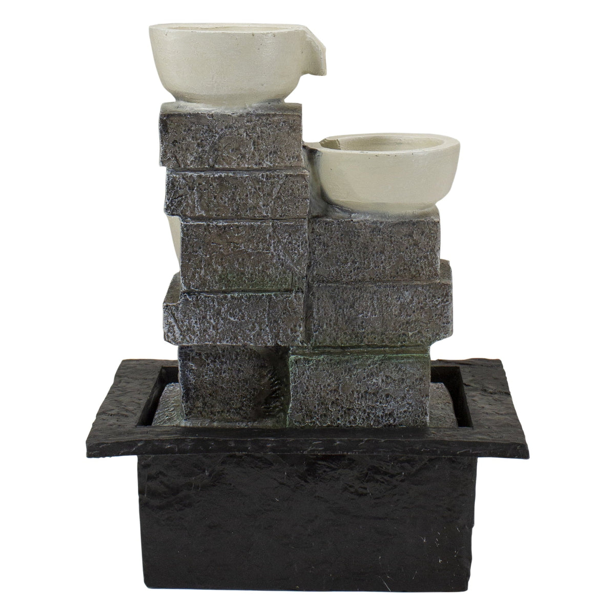 Northlight 11" LED Lighted Cascading 4-Tier Bowl Indoor Tabletop aqua Fountain