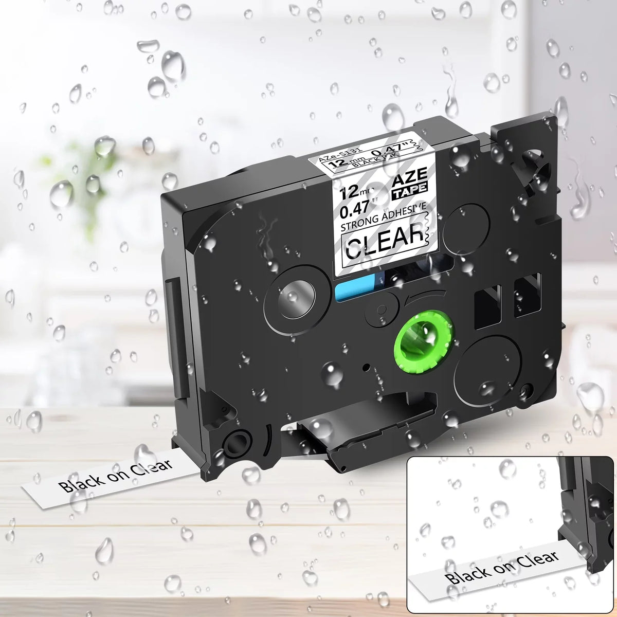GREENCYCLE 50PK suitable for Brother P-touch Black on Clear 12mm TZ TZe TZe-S131 TZ-S131 TZ-131 TZe-131 Extra Strength Laminated Label Tape