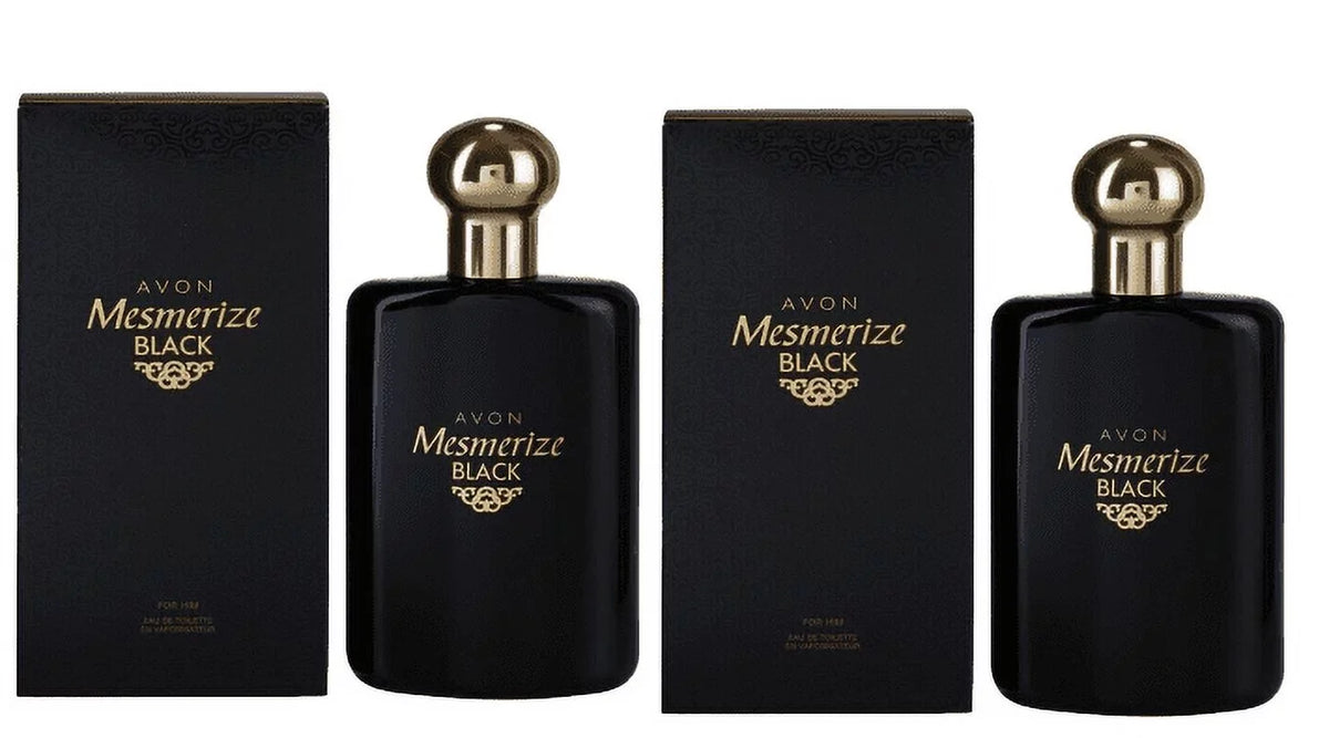 Avon Mesmerize Black for Him Eau de Toilette Spray 3.4 Fl Oz Lot of 2