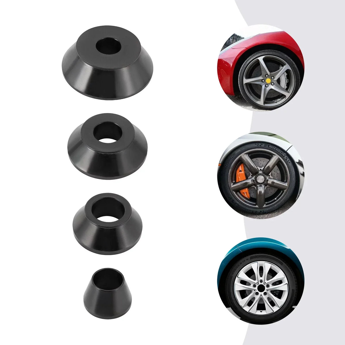 4 Sizes Tire Balancer Cones Kit 36mm Wheel Balancer Adapter Cones 45-gauge Steel