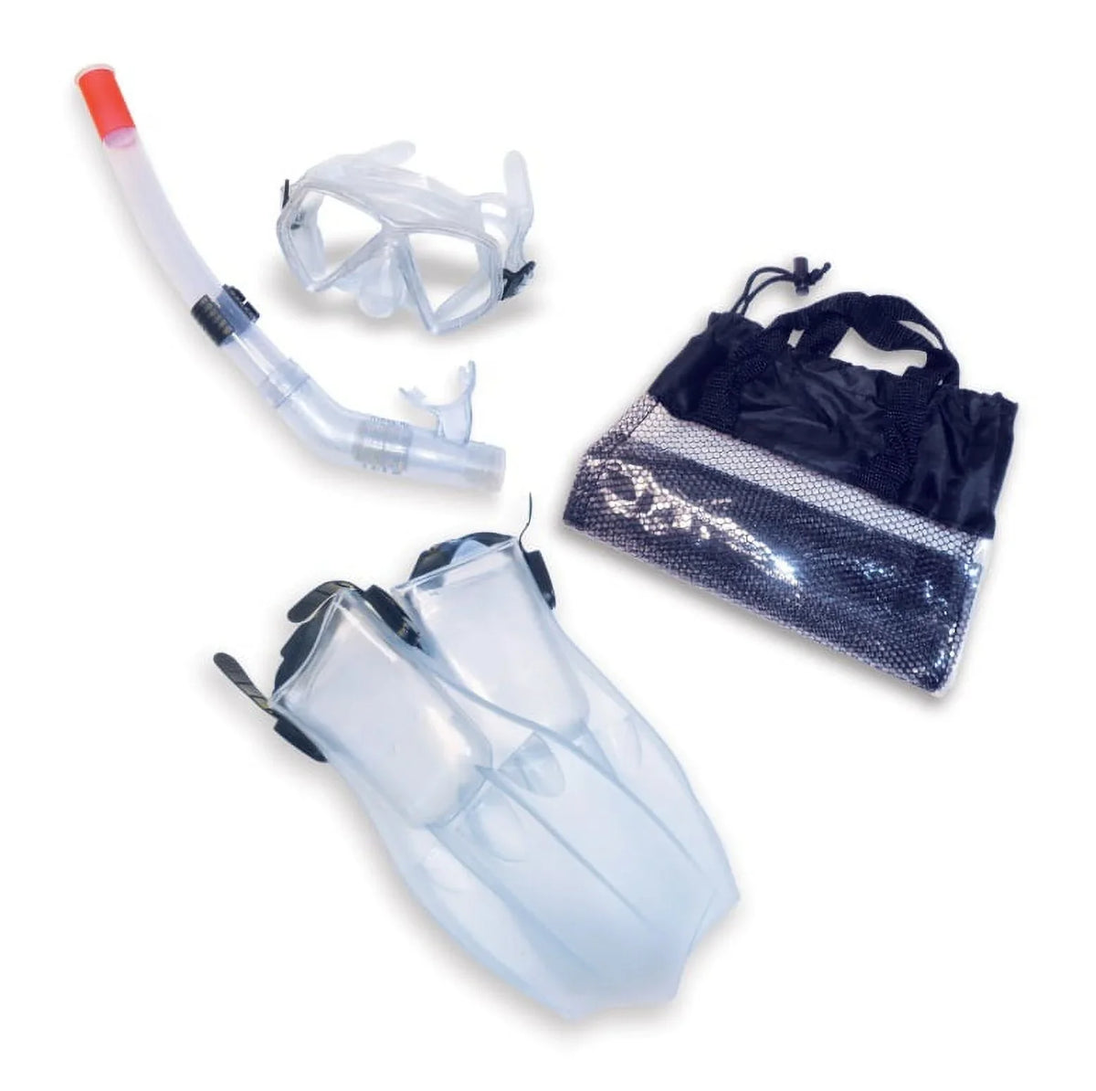 Swimline 4pc Children's Recreational Mask, Snorkel, Fins Swimming Pool and aqua Snorkeling Set -