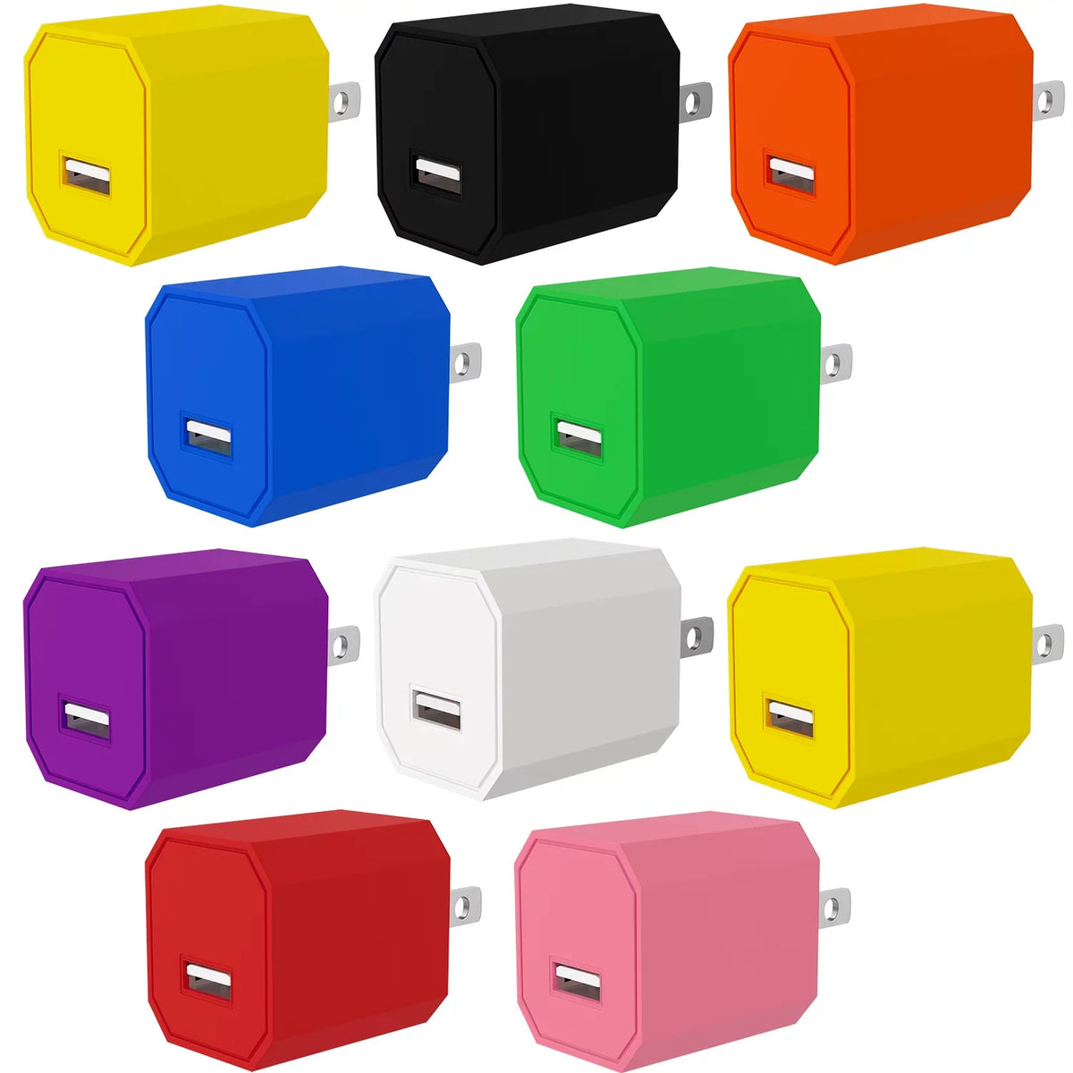ACE Wall Charger 5V 1A(1000mA) Power Adapter suitable with Smartphone,Cell Phone for Senior & Kids, 10 Pack