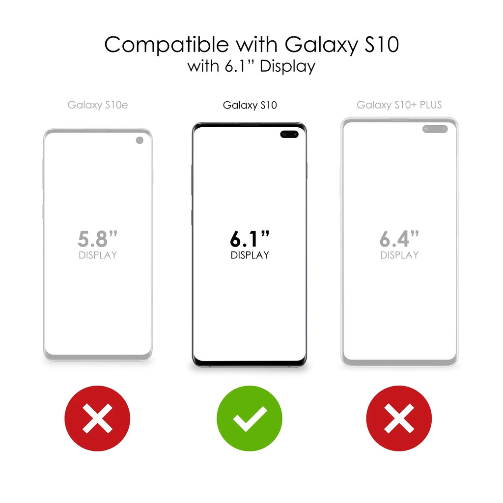 DistinctInk Clear Shockproof Hybrid Case for  Galaxy S10 (6.1" Screen) - TPU Bumper, Acrylic Back, Tempered Glass Screen Protector - Faith / Hope / Love - Black & White - Christ
