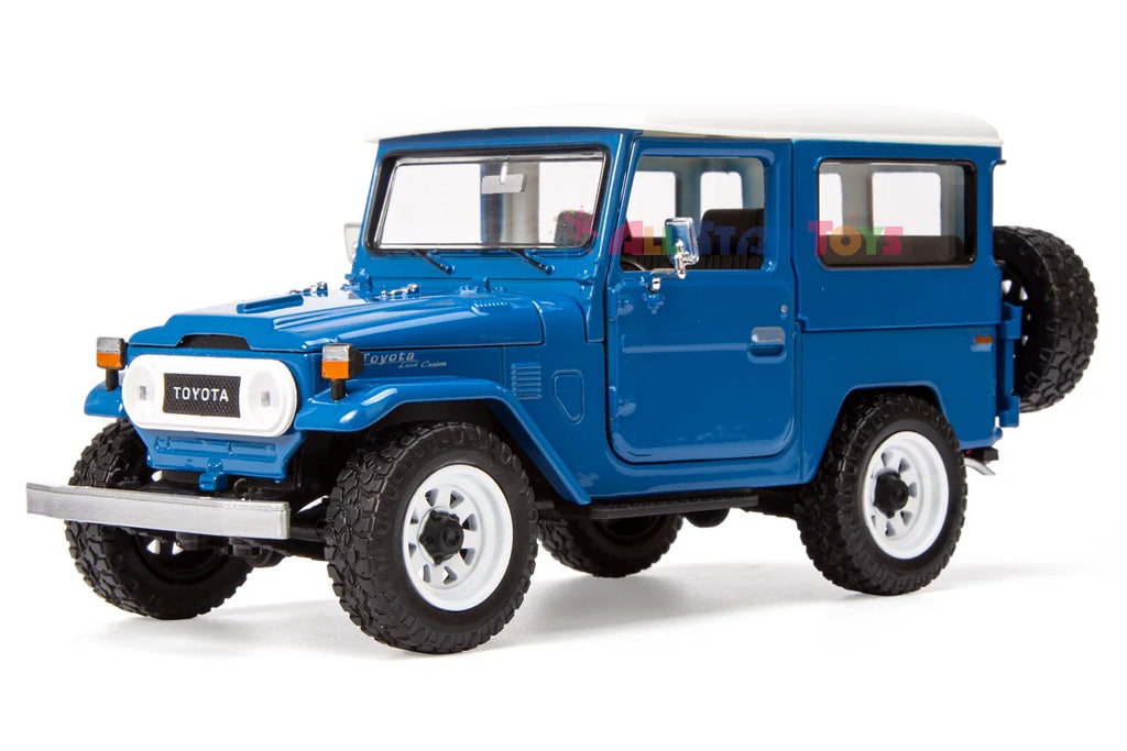 All Star Toys Exclusive  Land Cruiser FJ40 Royal Blue with Custom Off-Road Wheels 1/24 Diecast Model by Motormax 79323 FJ Cruiser J40