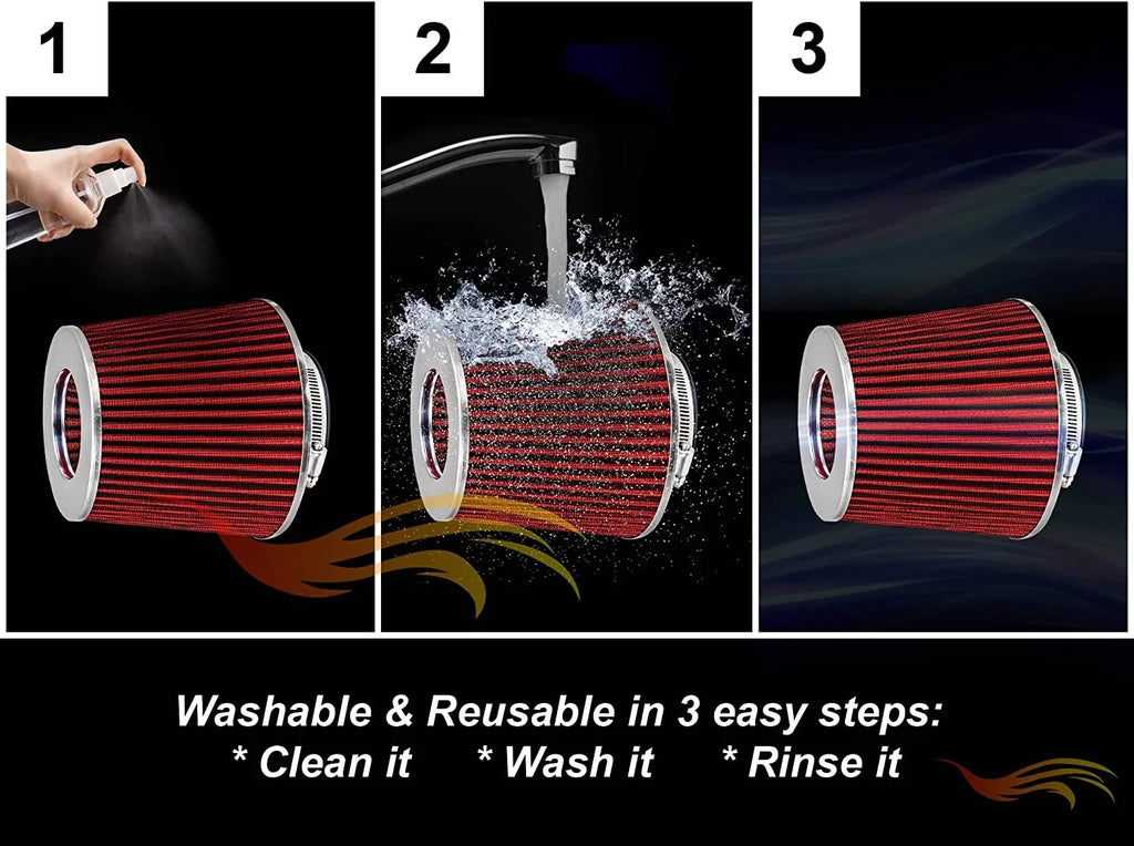 Rtunes Racing Cold Air Intake Kit + Filter Combo RED appropriate For 08-12 Scion xB