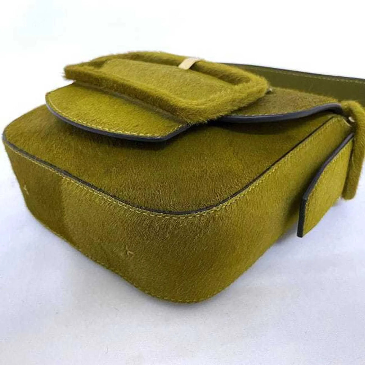Pre-Owned Tory Burch Bag Green Half Moon Harako Leather TORY BURCH Flap Belt Women's (Good)