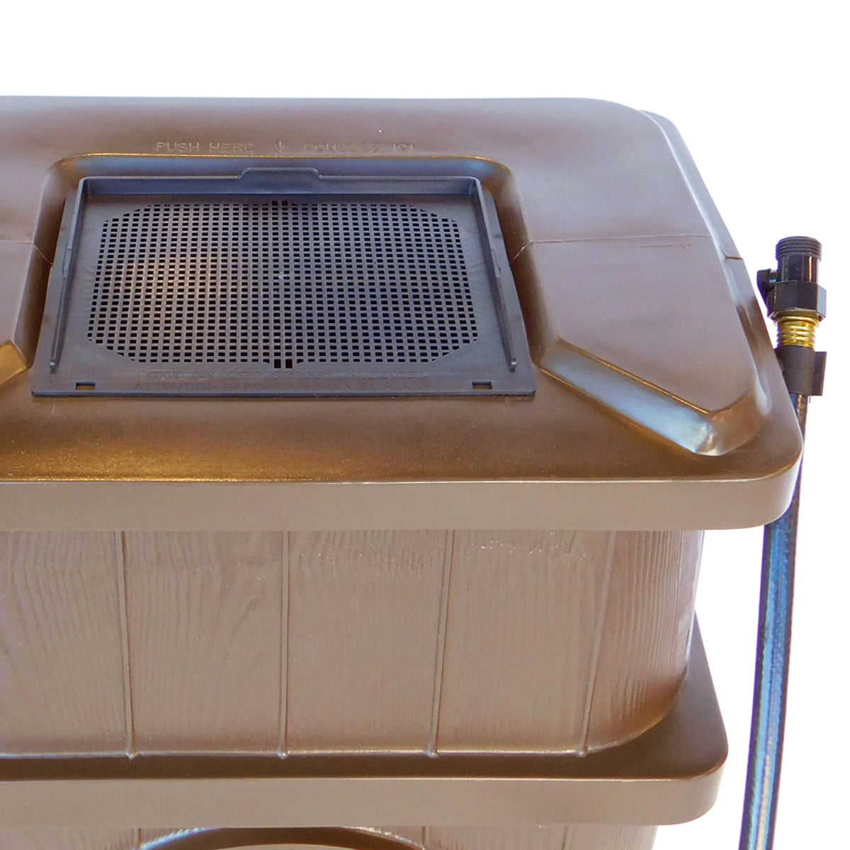 FCMP Outdoor WG4000 45 Gallon Wood Grain Rain moisture Catcher Barrel, Brown