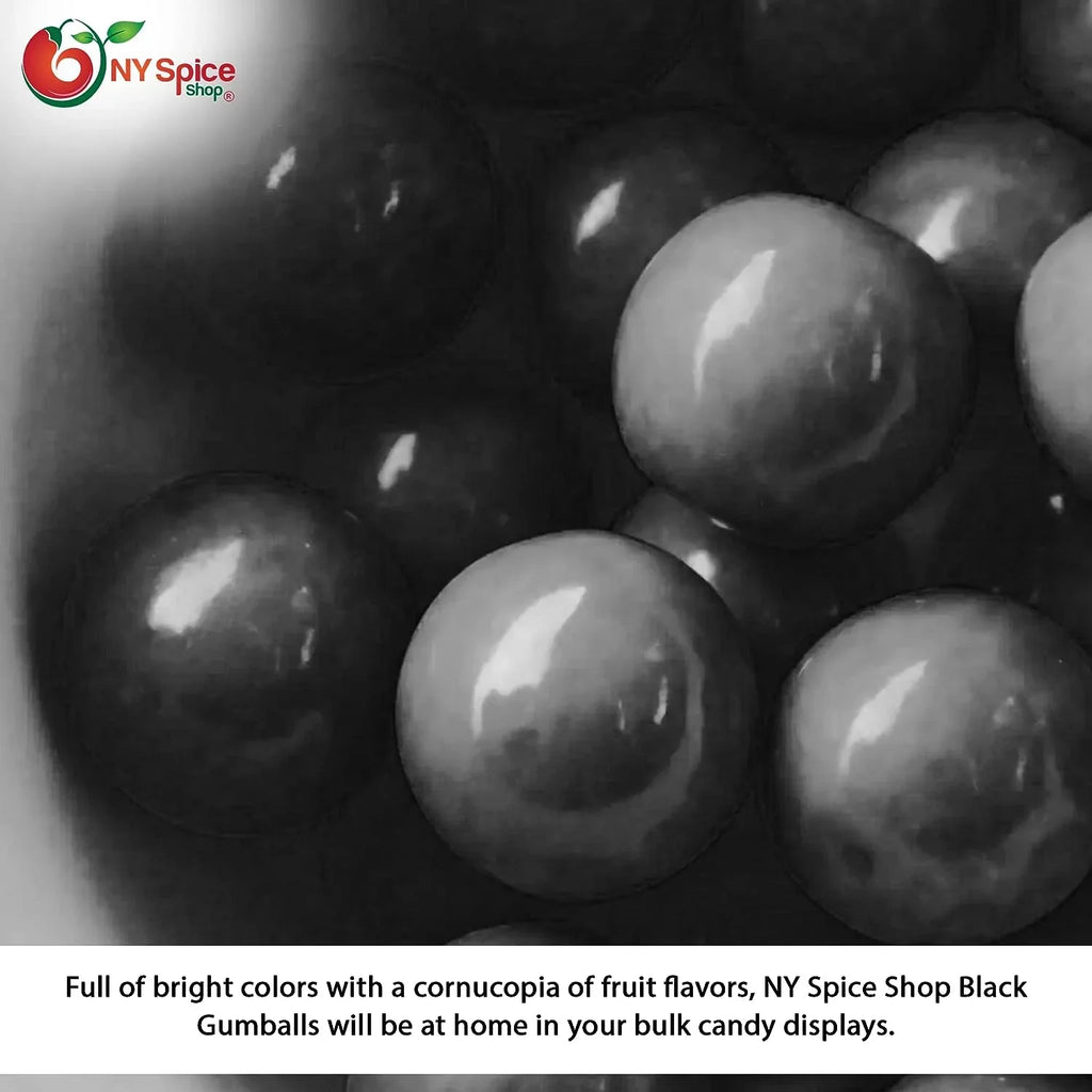 50 Pieces Per Pound - Tutti Frutti Flavor. NY SPICE SHOP Black Gumballs - 5 Pound - Approx