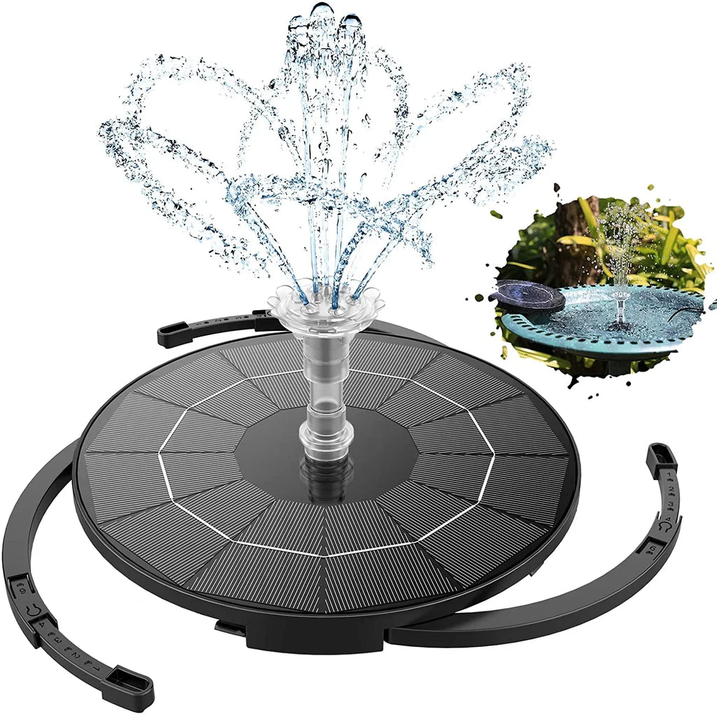 3.5W Solar Fountain Pump for moisture Feature Outdoor DIY Solar Bird Bath Fountain with Multiple Nozzles, Solar Powered aqua Fountain for Garden, Ponds, Fish Tank and Aquarium