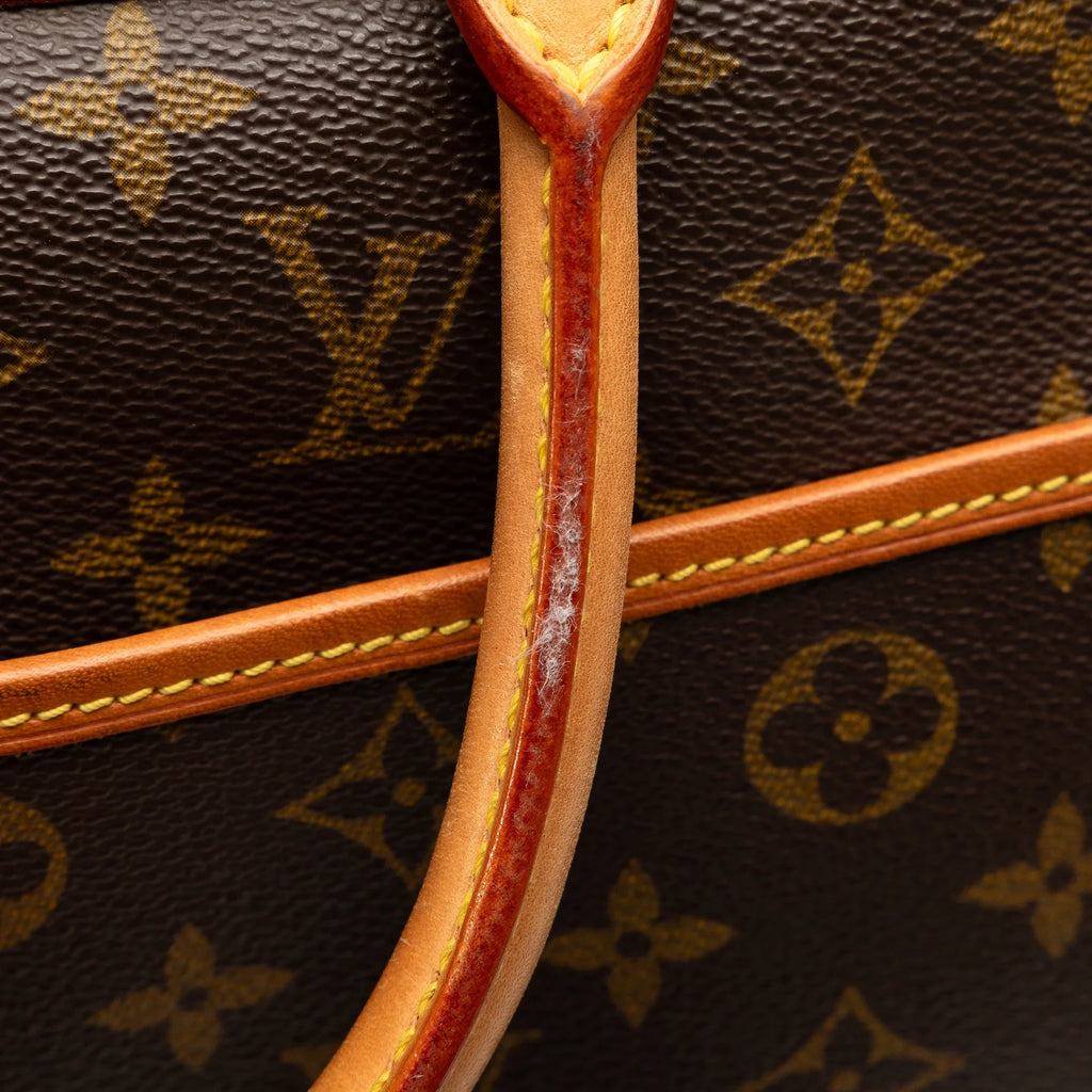 Pre-Owned Authenticated Louis Vuitton Monogram Deauville Canvas Brown Handbag Top HandleBag Unisex (Good)