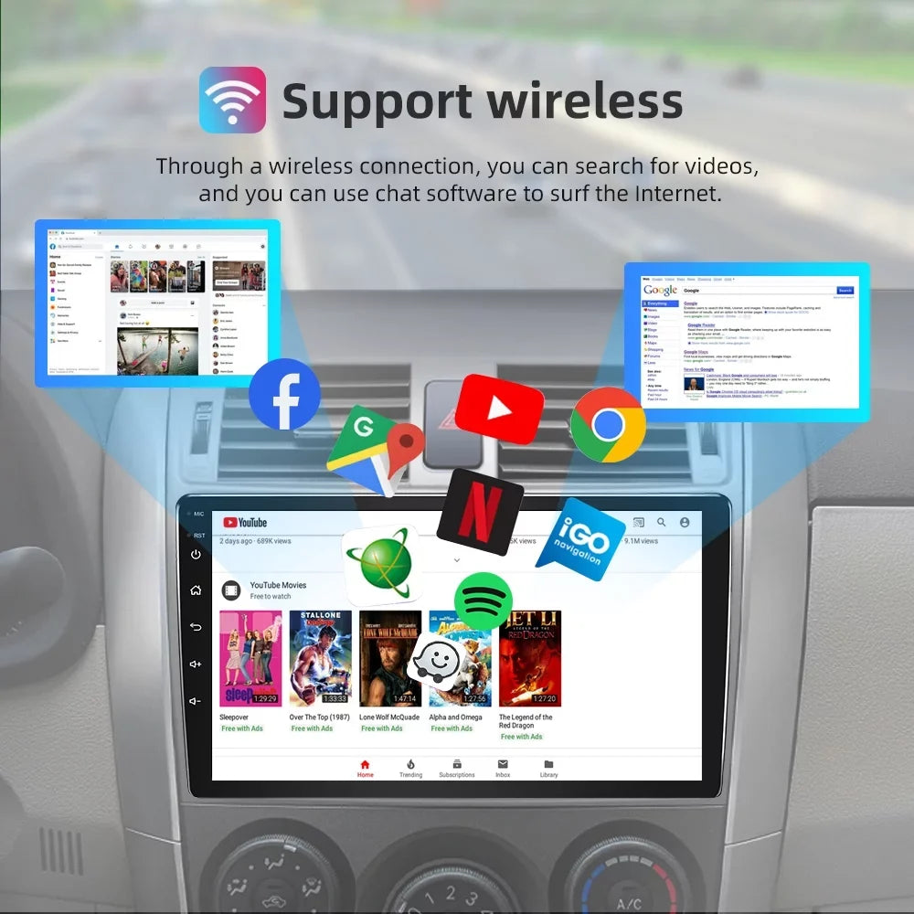 JMANCE Android 10 Car Stereo for  Sienna 2011-2014 9" Touch Screen Radio Support Wireless  CarPlay Andriod Auto