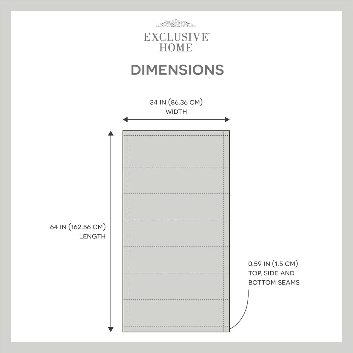 Exclusive Home Ricardo Total Blackout Roman Shade, 34"x64", Grey