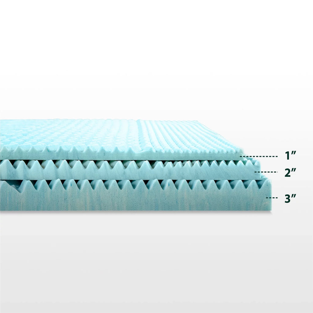 Spa Sensations by Zinus 2" Green Tea Cooling Gel Memory Foam Zoned Support Mattress Topper, Full