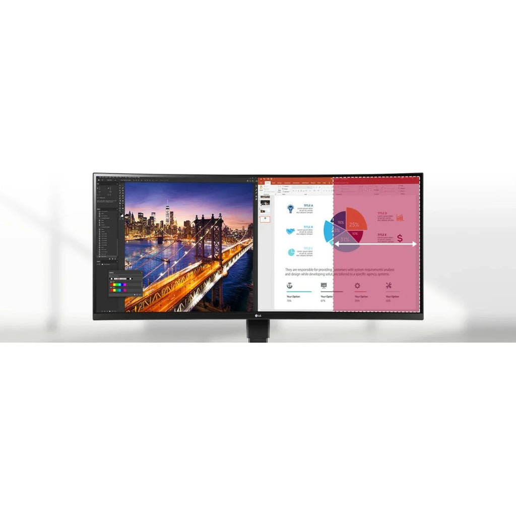 Ultrawide 34\" 3440 x 1440 LED HDR10, sRGB Curved Monitor, Textured Black, 34BQ77QB-B