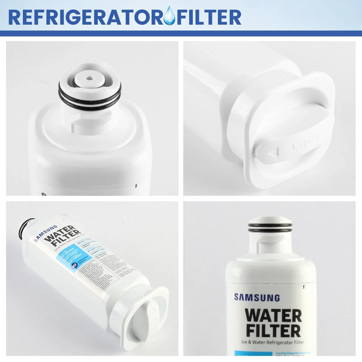 4 PACK DA97-17376B suitable with HAF-QIN/EXP, HAF-QIN, DA97-08006C Refrigerator aqua Filter