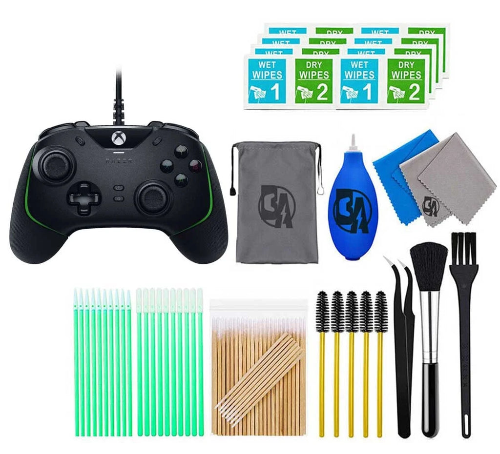 '- Wolverine V2 Wired Gaming Controller for Xbox Series X|S, Xbox One, PC with Remappable Front-Facing Buttons - Black With Cleaning Manual Kit Bolt Axtion Bundle Like New
