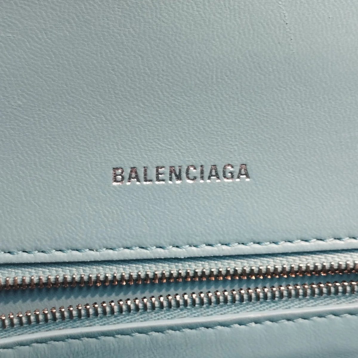 Pre-Owned Authenticated Balenciaga Hourglass S Satchel Calf Leather Blue Unisex (Good)