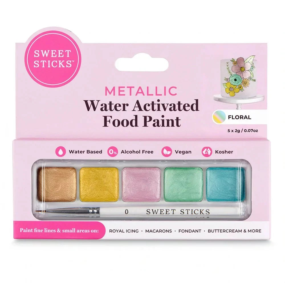 Sweet Sticks Edible Art moisture-Activated Food Paint Mini Palette, Easter Floral