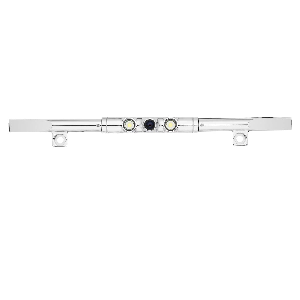 BOYO VTL405LTJ - Ultra Slim Bar-Type License Plate Backup Camera with Active Parking Lines and LED Lights (Chrome)