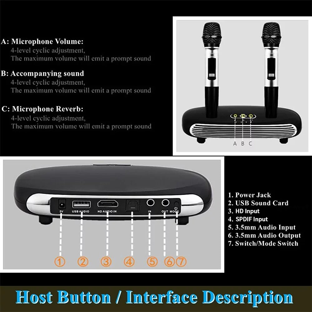 Apexeon Karaoke Set,BT Set Dual Box/Computer/Smart Box  Smart TV/Set- Box/Computer/Smart Dual BT Smart BT Smart TV/Set- Set Dual BT HUIOP ERYUE BUZHI